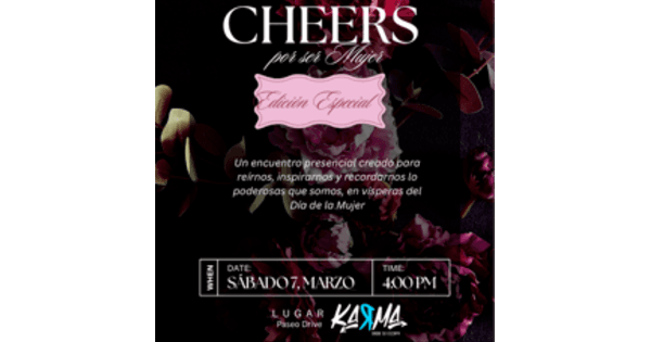 Regístrate al evento 'Cheers por ser Mujer'