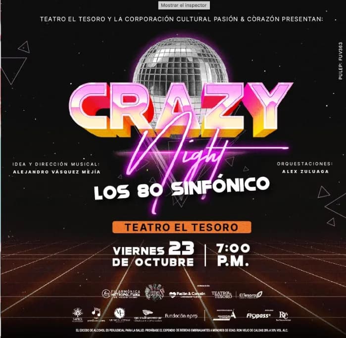 Crazy Night: 80 Sinfónico en Colombia: boletas 2026