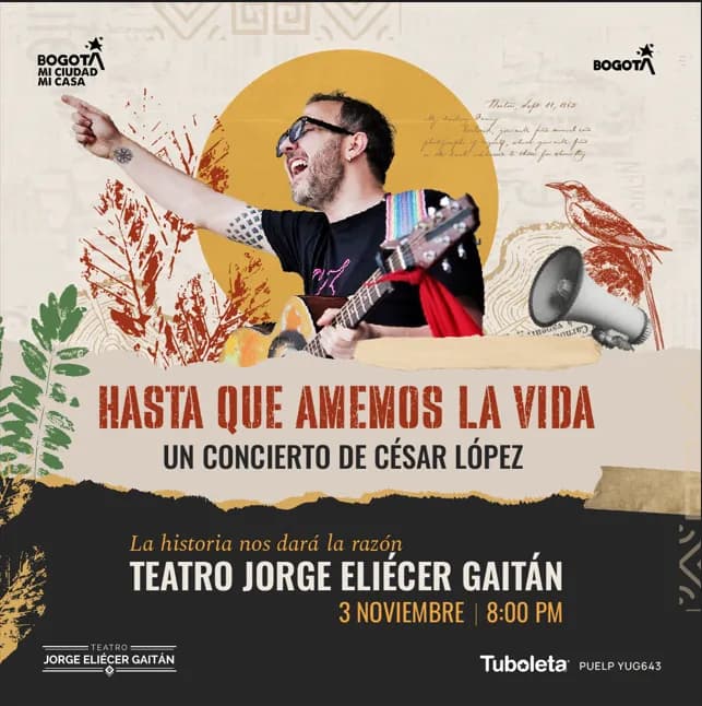 Hasta Que Amemos la Vida en Cali: 3 de noviembre y boletas 2026