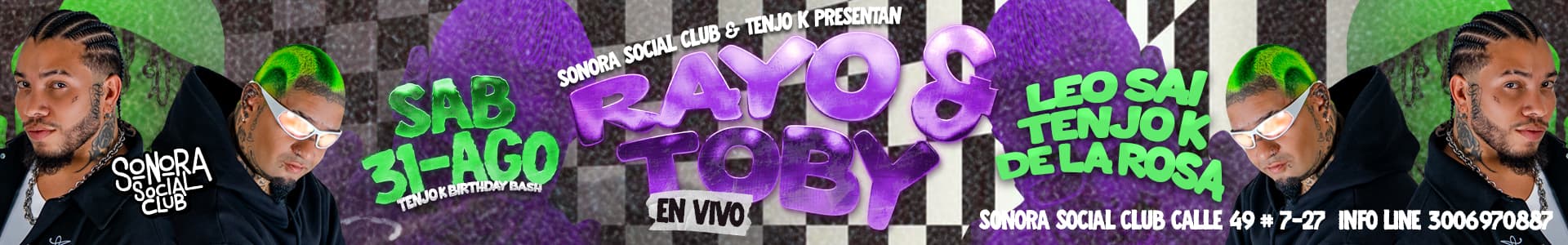 Rayo y Toby en concierto: 31 Agosto, Bogotá