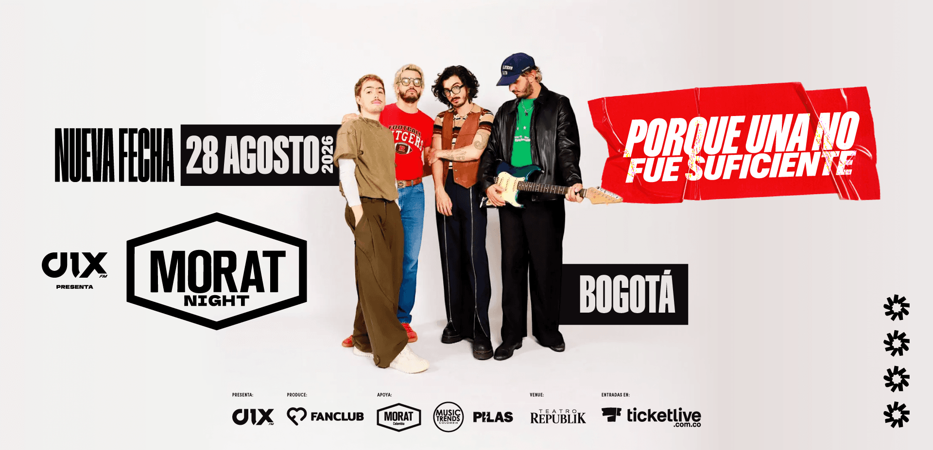 Morat Night, 28 agosto 2026, Bogotá