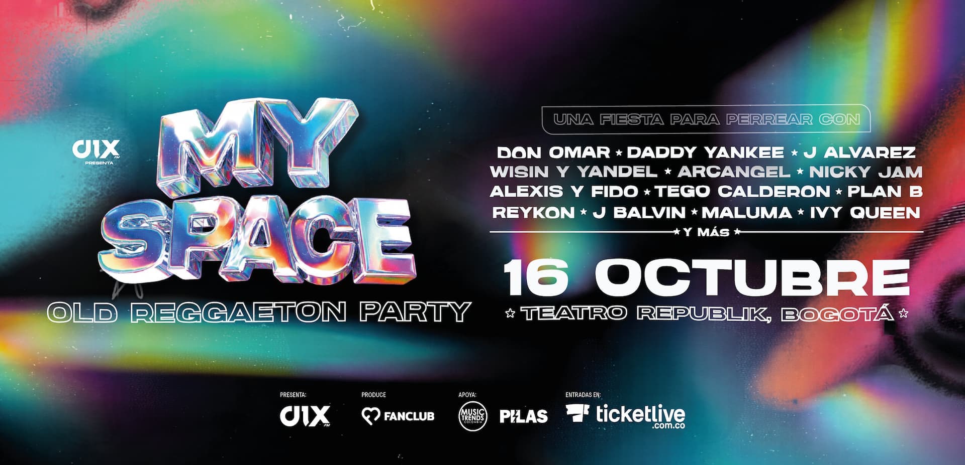 My Space Old Reggaeton Party 16 octubre 2026, Bogotá