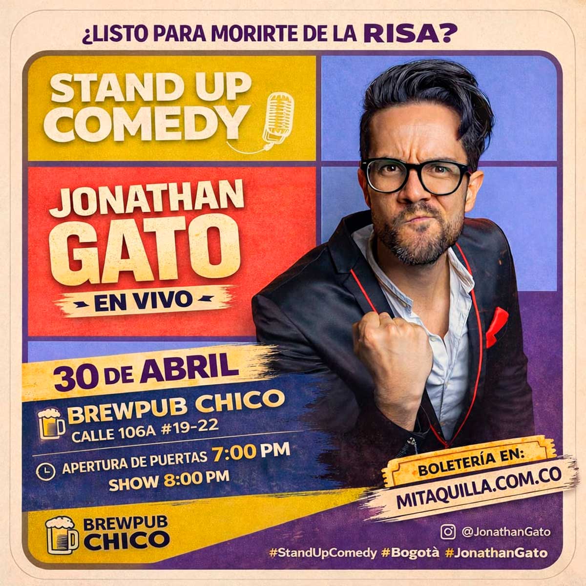 Stand Up Comedy Jonathan Gato - Bogotá