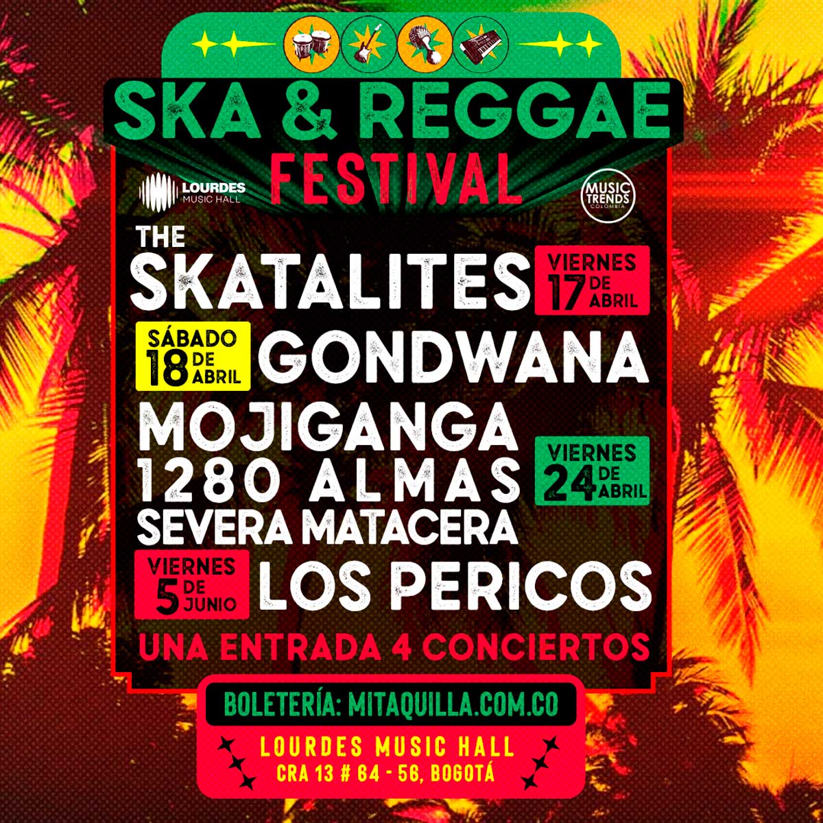 Reggae & y Ska FEST combos vip (15% descuento) - Bogotá