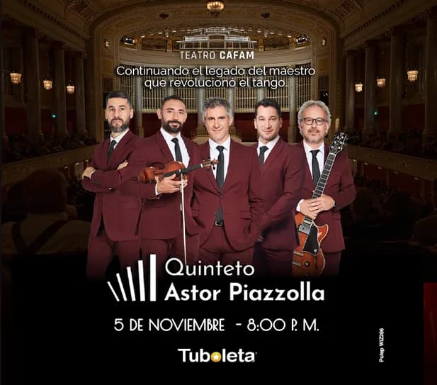 Quinteto de Astor Piazzolla - Bogotá en Bogotá: boletas 2026