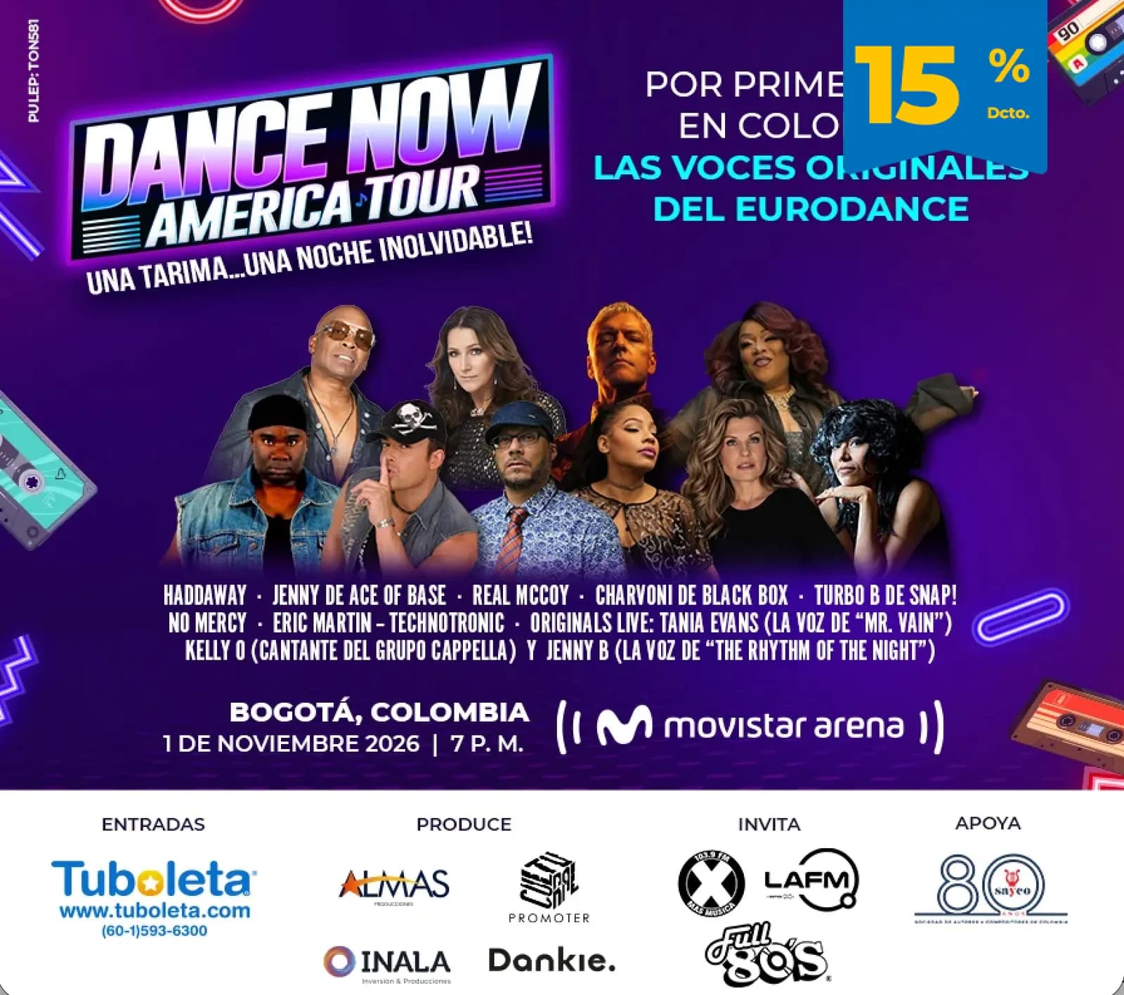 Dance Now | America Tour en Bogotá: 1 de noviembre y boletas 2026