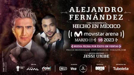 Alejandro Fernández en Bogotá: 16 de marzo y boletas 2027