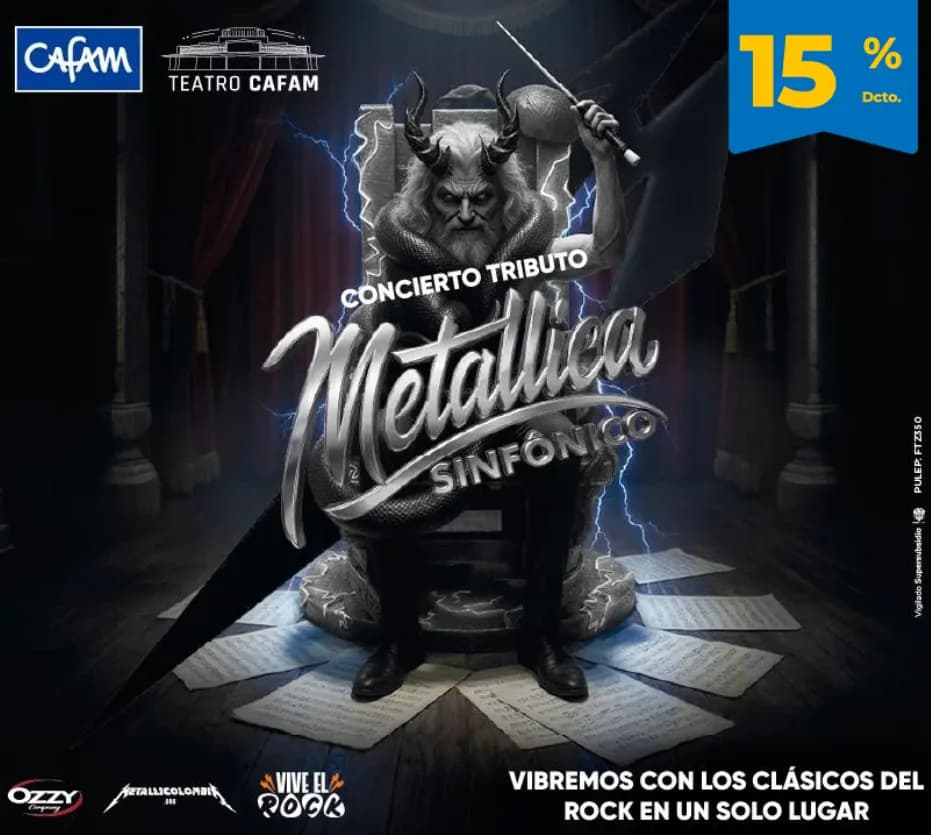 Tributo Metallica Sinfónico en Cali: boletas 2026