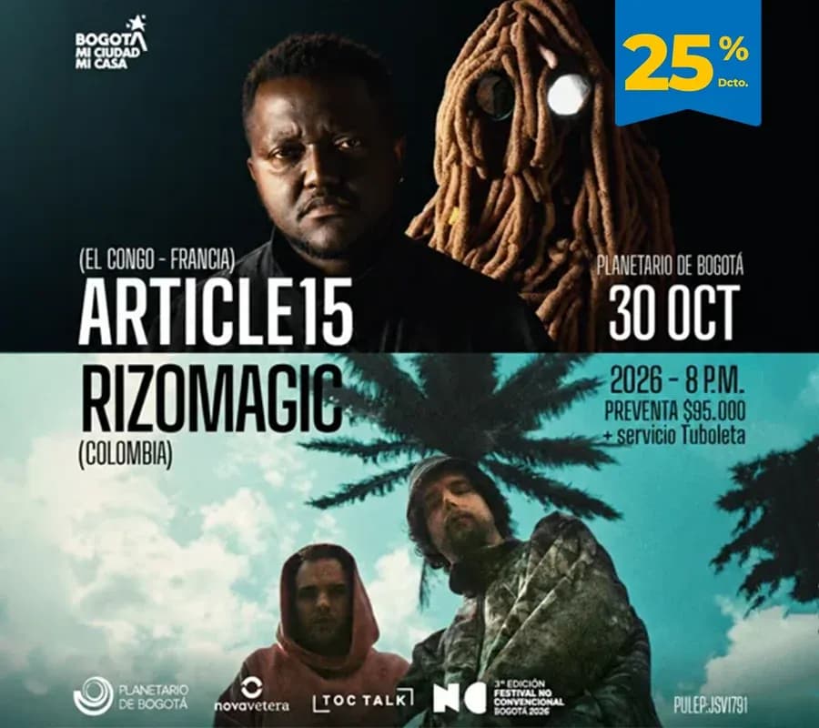 Rizomagic & Article 15 en Bogotá: 30 de octubre y boletas 2026