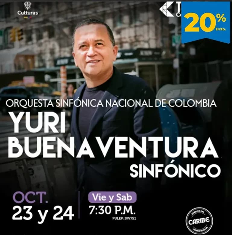 Yuri Buenaventura Sinfónico en Medellín: boletas 2026