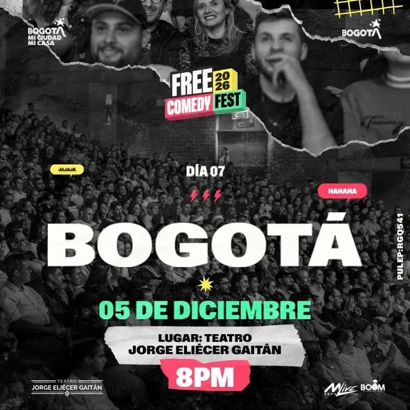 Free Comedy Fest 2026 en Cali: 5 de diciembre y boletas 2026