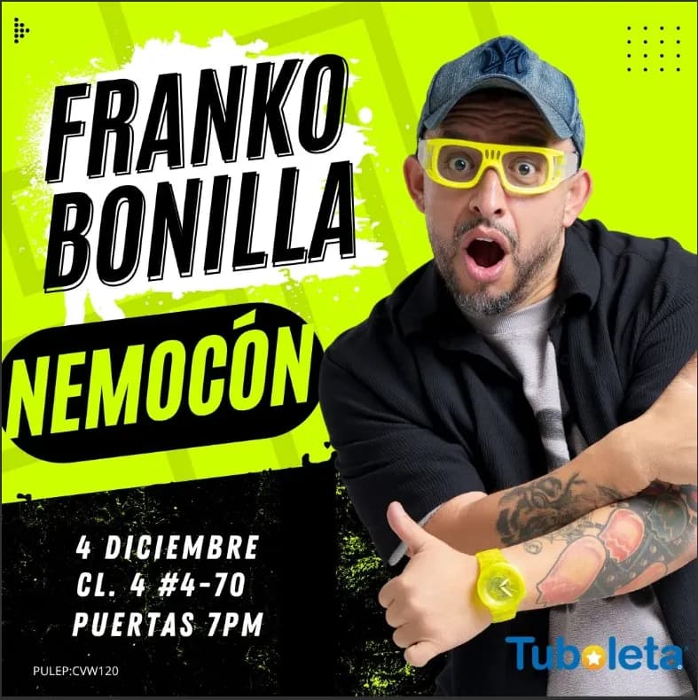 Franko Bonilla Nemocón en Colombia: 4 de diciembre y boletas 2026