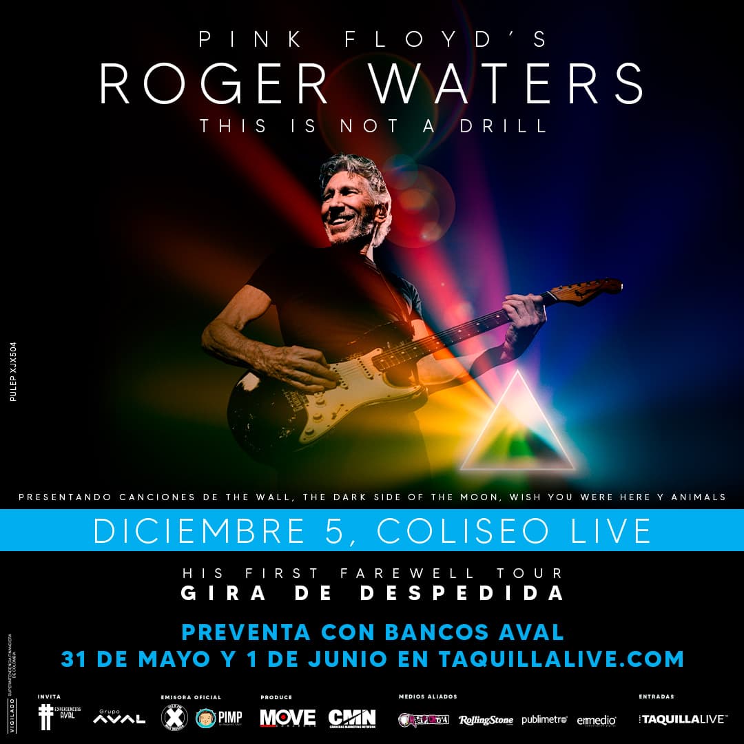 Roger Waters Pink Floyd en concierto – GIRA DE DESPEDIDA en Bogotá
