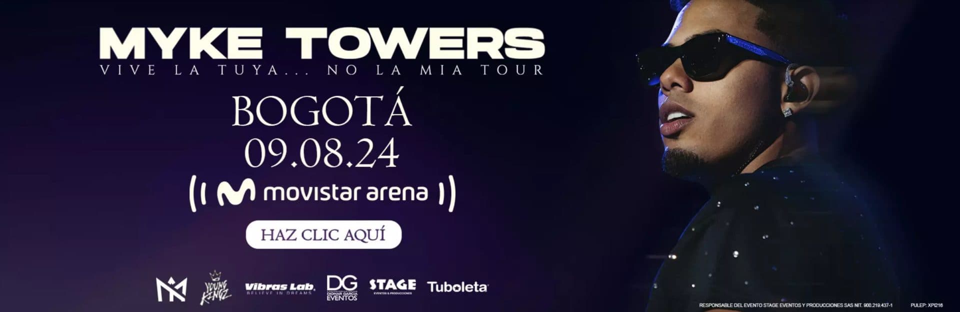 MYKE TOWERS, VIVE LA TUYA NO LA MIA TOUR: 9 Agosto, Bogotá 2024
