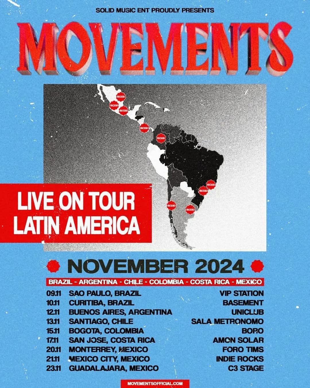 MOVEMENTS en concierto: 15 Noviembre, Bogotá