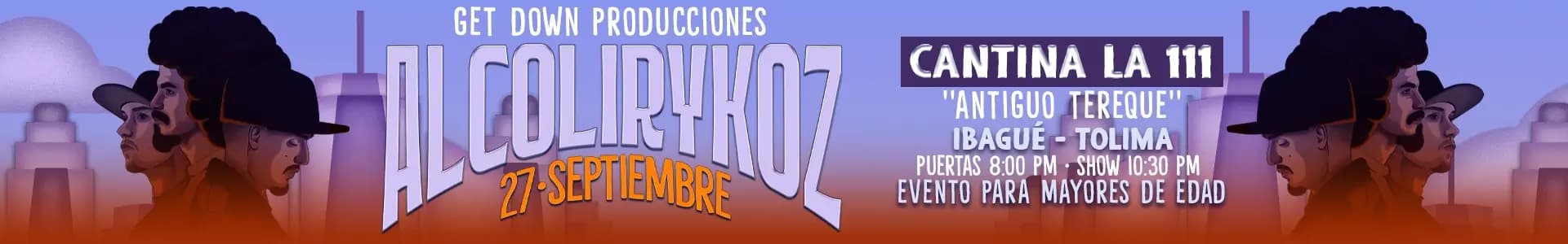 ALCOLIRYKOZ en Concierto: 27 Septiembre, Ibagué
