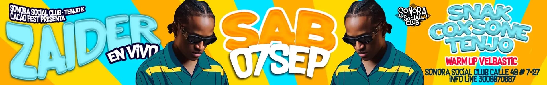 Zaider en vivo: 7 Septiembre, Bogotá