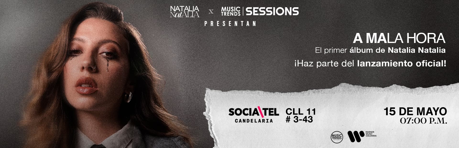 Lanzamiento «A MALA HORA» x Natalia Natalia – 15 mayo 2025, Bogotá
