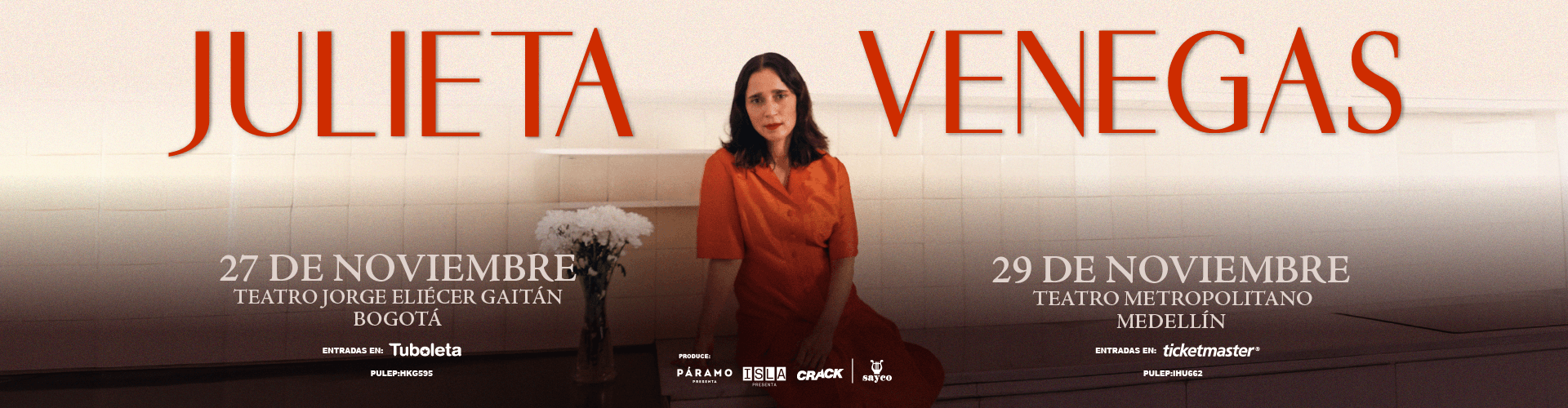 Julieta Venegas en concierto – 27 noviembre 2025, Bogotá