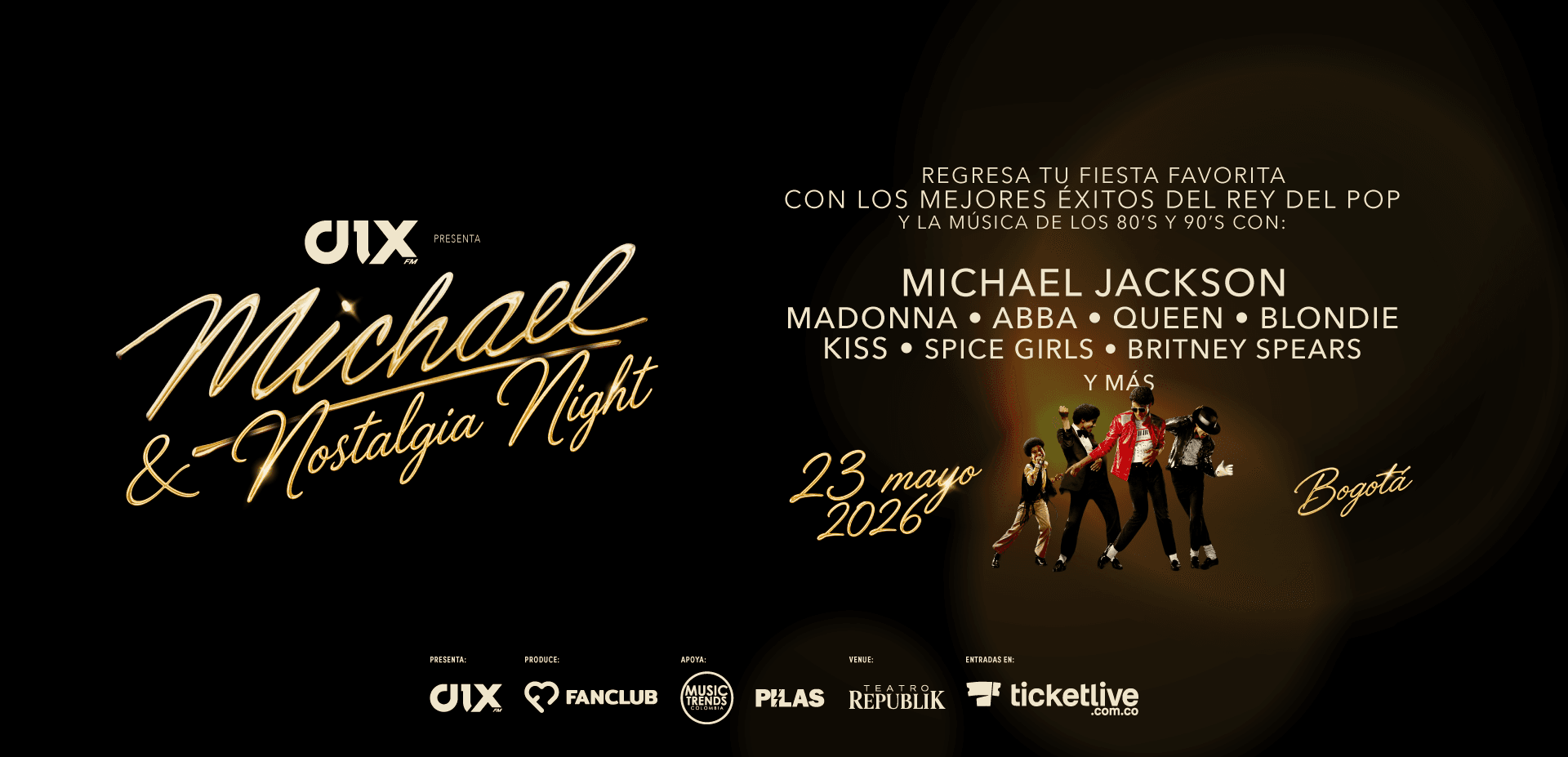 Michael & Nostalgia Night 2026, 23 mayo Bogotá