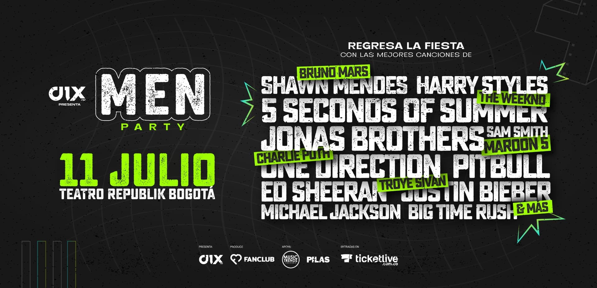 Men Party 2026, 11 julio Bogotá