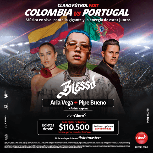 Claro Fútbol Fest: Blessd, Pipe Bueno y Aria Vega 2026
