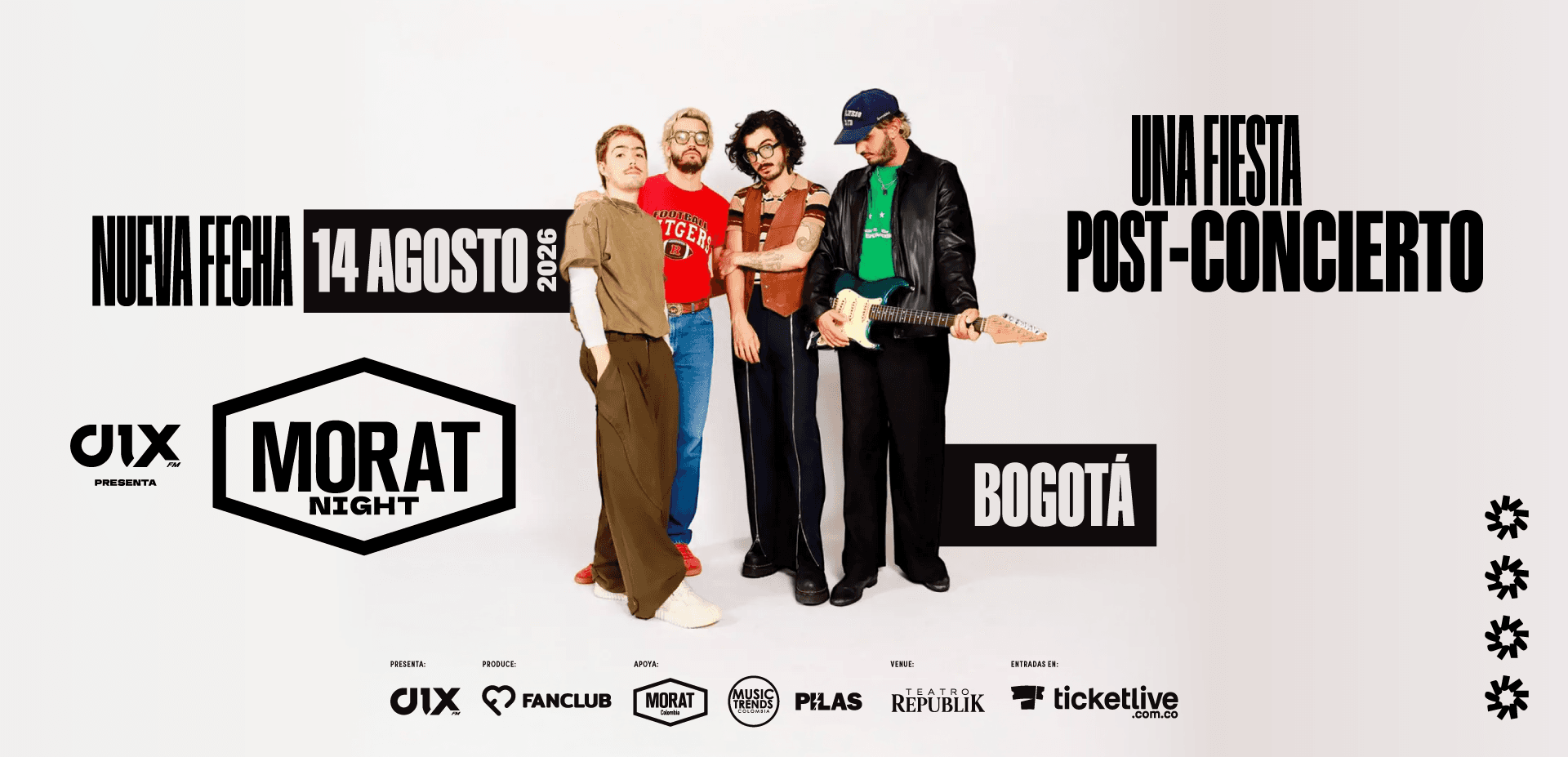 Morat Night, 14 agosto 2026, Bogotá